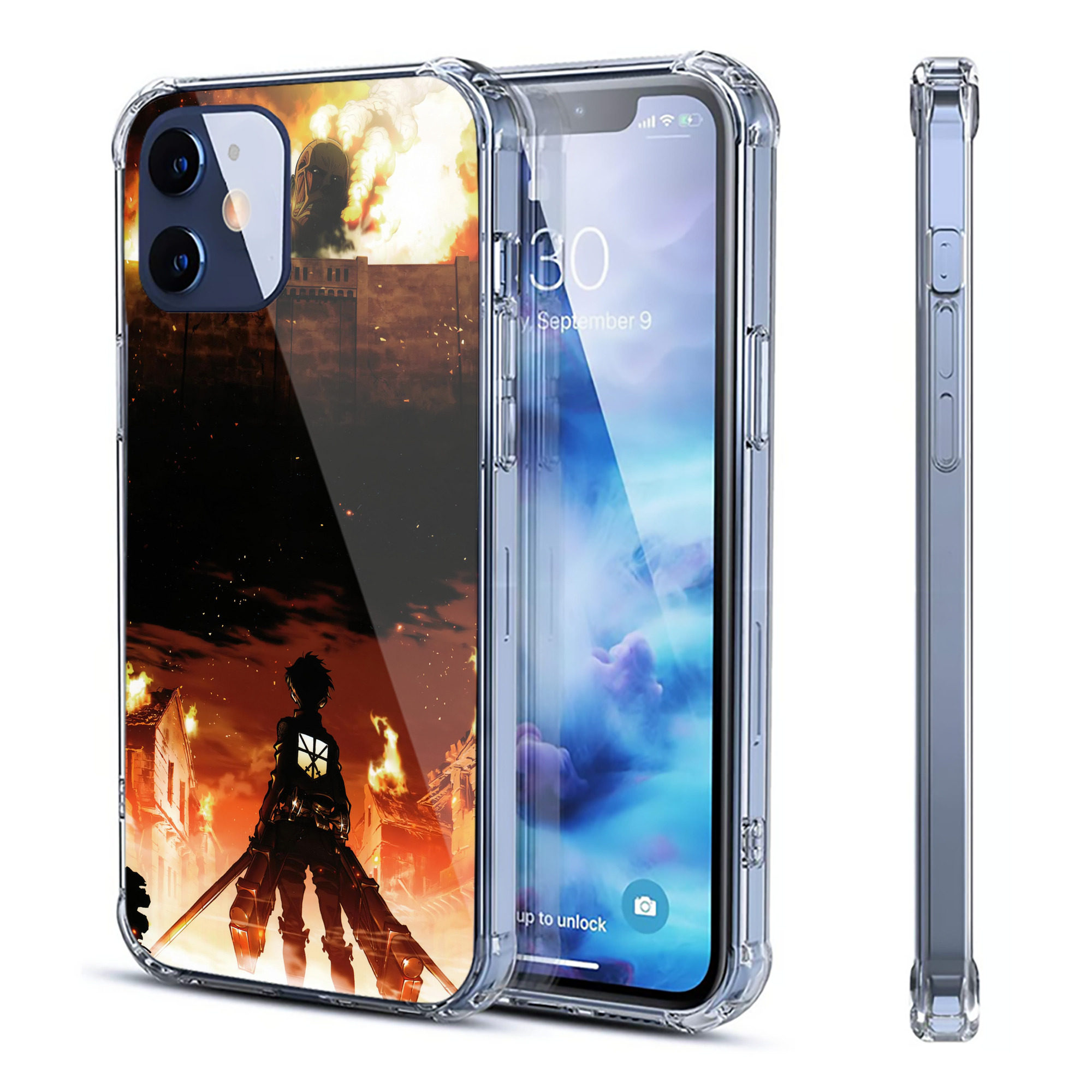 （画像用） 進撃の巨人 Attack on Titan 【iPhone 12シリーズ対応】透明スマホケース（クリアソフトケース）
